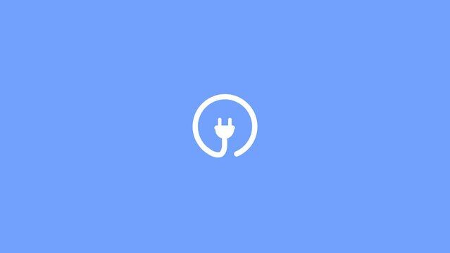 Plug icon animation, Plug logo for socket, power flow,