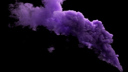 3D animation of thick smoke with flashing neon light