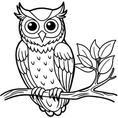owl coloring book page (11)