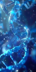 Título DNA Helix em um Fundo Azul Brilhante