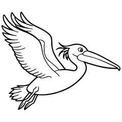 Naklejka premium pelican bird coloring book page vector illustration (12)