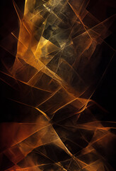 Dynamic Black and Gold Abstract Art, Geometric Precision and Motion.