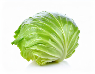 green cabbage isolated on white background