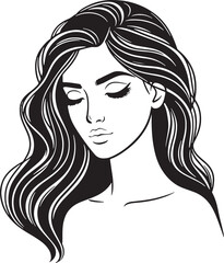 Women Beauty Face Silhouette Vector Illustration