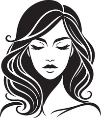 Women Beauty Face Silhouette Vector Illustration