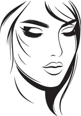 Women Beauty Face Silhouette Vector Illustration