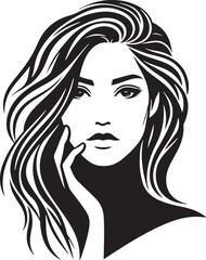 Women Beauty Face Silhouette Vector Illustration