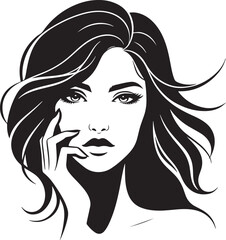 Women Beauty Face Silhouette Vector Illustration