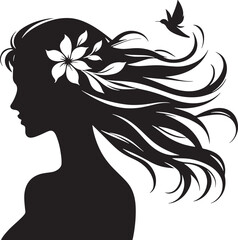 Women Beauty Face Silhouette Vector Illustration