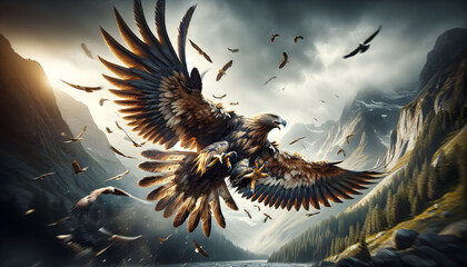 Mountain Majesty: Eagle's Descent
