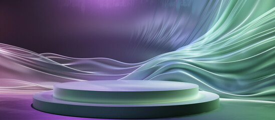 green and purple modern stage podium background