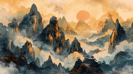 yellow natural scene landscape illustration poster background
