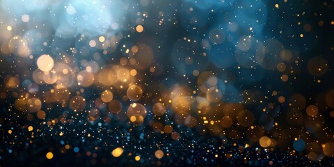 Golden Glitter Bokeh on Dark Background Generative AI