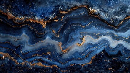 Fototapeta premium Luxury abstract marble background with beautiful combination of navy blue and silver