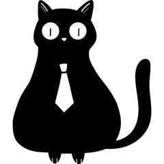 Black Cat with Tie