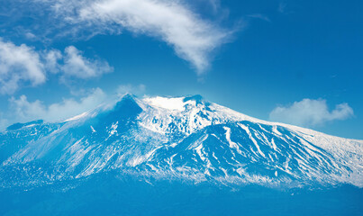 Closeup of the iconic Etna volcano, Sicily, Italy