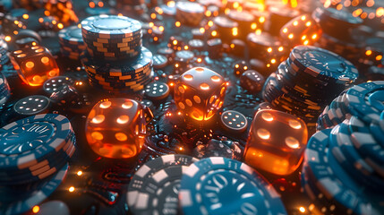 Comedic Chaos in a Gambling Wonderland Surreal Poster Showcasing Cartoonish Entertainers Amidst a Whirlwind of Casino Elements