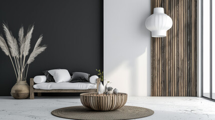 Modern living room interiors with minimal decor. Interior design luxury composition