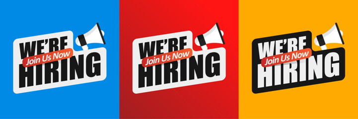 We Are Hiring Join Our Team Poster Or Banner With Yellow Background Stock Illustration