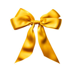 Yellow ribbon tied isolated on transparent background