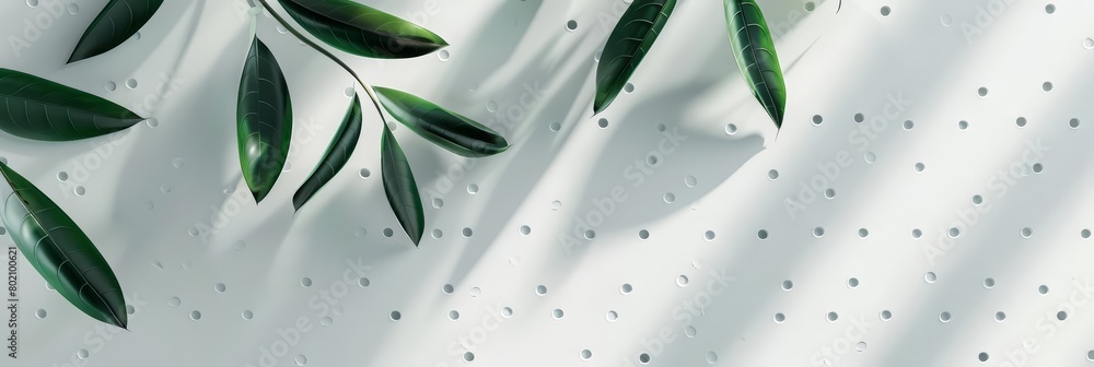 Poster background of a clean white minimalist design features a subtle dot pattern that enhances the simple