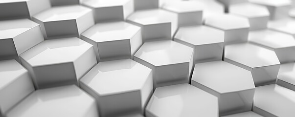 Hexagons pattern merges seamlessly with a dot pattern in a clean white minimalist setting, Sharpen 3d rendering background