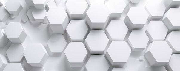 Hexagons pattern merges seamlessly with a dot pattern in a clean white minimalist setting, Sharpen 3d rendering background