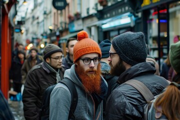 Man with red beard in Paris, France