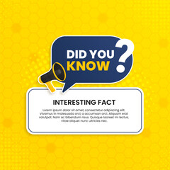 Vector did you know fun fact banner for education business and advertising