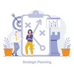 Strategic Management and Finance concept. Flat vector illustration.