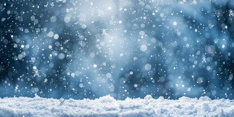 Winter Wonderland Snowfall Scene Generative AI