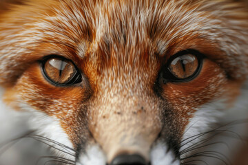 A fox cub's eyes in sharp focus