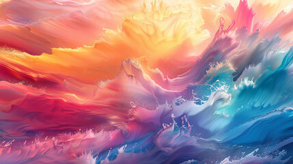 Marvel at the seamless fusion of colors, creating a vibrant gradient wave that enchants the senses.