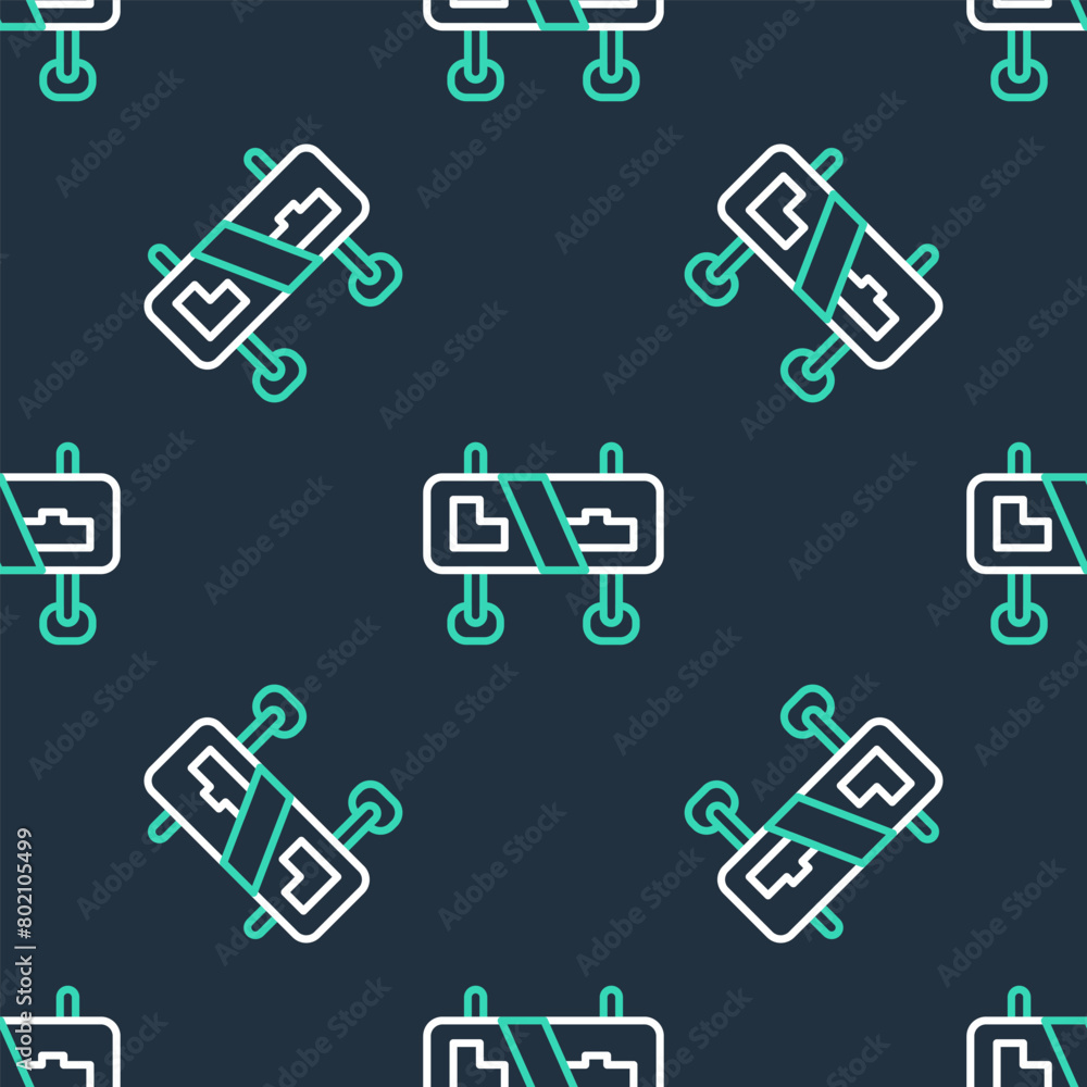 Poster line road traffic sign. signpost icon isolated seamless pattern on black background. pointer symbol.