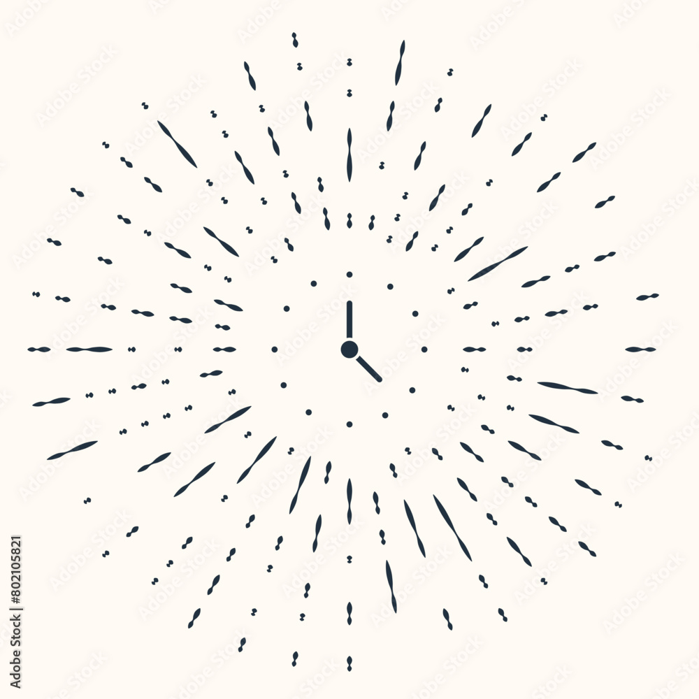 Aufkleber grey clock icon isolated on beige background. time symbol. abstract circle random dots. vector
