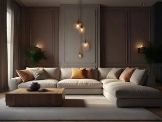 modern living room with sofa