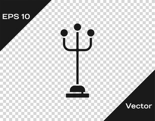 Black Coat stand icon isolated on transparent background. Vector