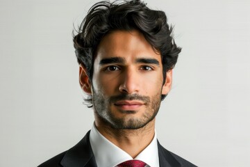 Businessman's journey to success, confidence and fulfillment in studio photos with white and clean monochromatic background