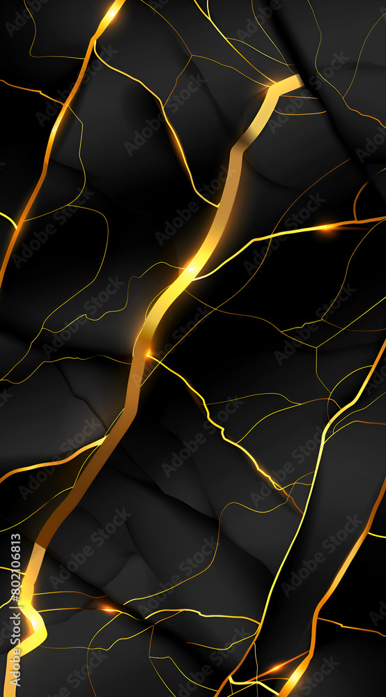 Aufkleber a black and gold patterned wall with a gold line running through it. the gold line is the only thing