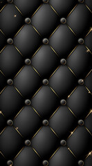 A black and gold patterned fabric with gold buttons. Generative AI