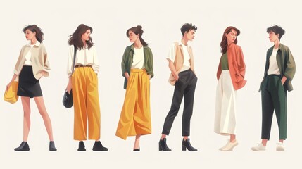 Fototapeta premium Minimalist Fashion High-quality Fabrics: An illustration showcasing minimalist fashion designs