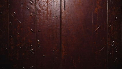 Maroon Grunge and Scratched Metal Background, Vintage Metal Texture with Distress Marks.