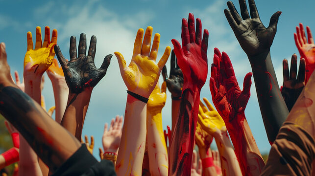 A group of people are holding hands, juneteenth day