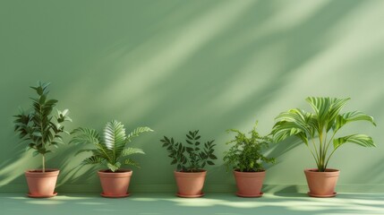 Fototapeta premium Potted Plants with Ample Space for Text 