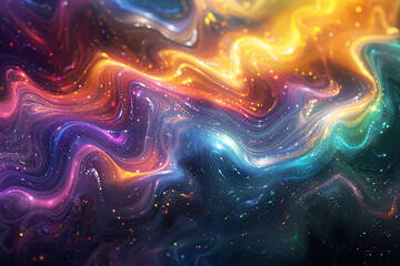 Obraz premium magical illustration featuring a shimmering background of iridescent colors