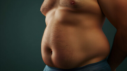 close up of a person in belly Fat 