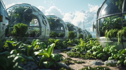 A space habitat where agriculture is central to the survival of its inhabitants , superrealistic