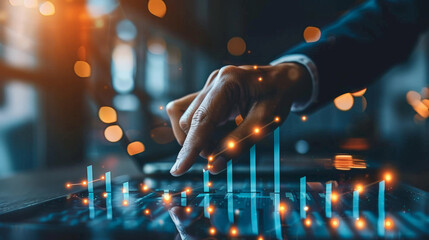 Visionary Touches Illuminate Data Analysis, Symbolizing Strategic Insight in a Digital Age.