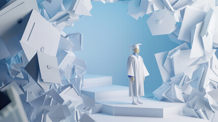 Academic Gown & Cap in Paper Art: Capturing a Promising Future v3