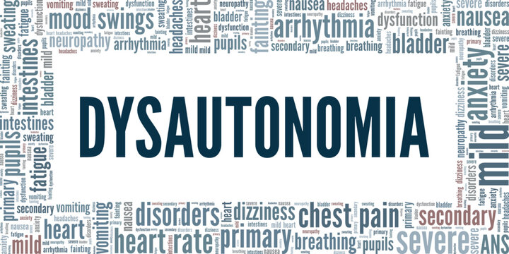 Dysautonomia word cloud conceptual design isolated on white background.